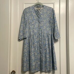 Tuckernuck Blue Retro Reef Royal Shirt Dress size Small